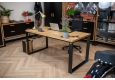 DEERHORN® Kancelářský stůl z dubového dřeva a černého kovu bez zástěny
