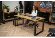 DEERHORN® Kancelářský stůl z dubového dřeva a černého kovu bez zástěny