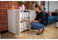 DEERHORN® Komoda z dubového dřeva se čtyřmi dvířky bílá