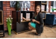 DEERHORN® Komoda z dubového dřeva se čtyřmi dvířky černá