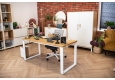designový pracovní stůl z dubového dřeva a bílého kovu DEERHORN® v moderní kanceláři