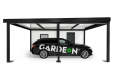Garden house with Hormann safety garage door