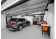 Garden house with Hormann safety garage door
