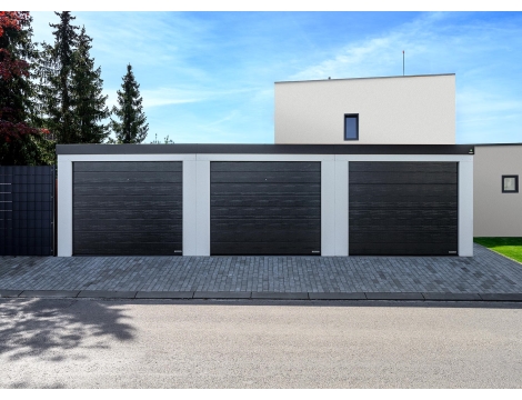 GARDEON® Garáž s třemi vraty a dveřmi Hörmann