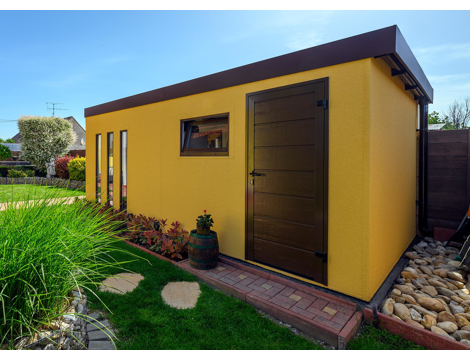 GARDEON® Garáž s vraty a dveřmi Hörmann, oknem a 4 světlíky