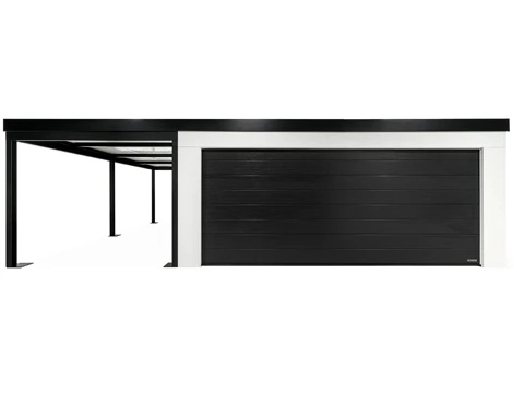 GARDEON® Garáž s vraty Hörmann, oknem a levým přístřeškem GARDEON® Garáž s vraty Hörmann, oknem a levým přístřeškem