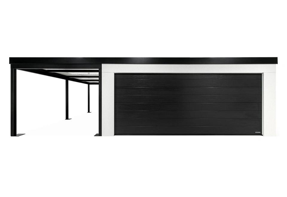 GARDEON® Garáž s vraty Hörmann, oknem a levým přístřeškem