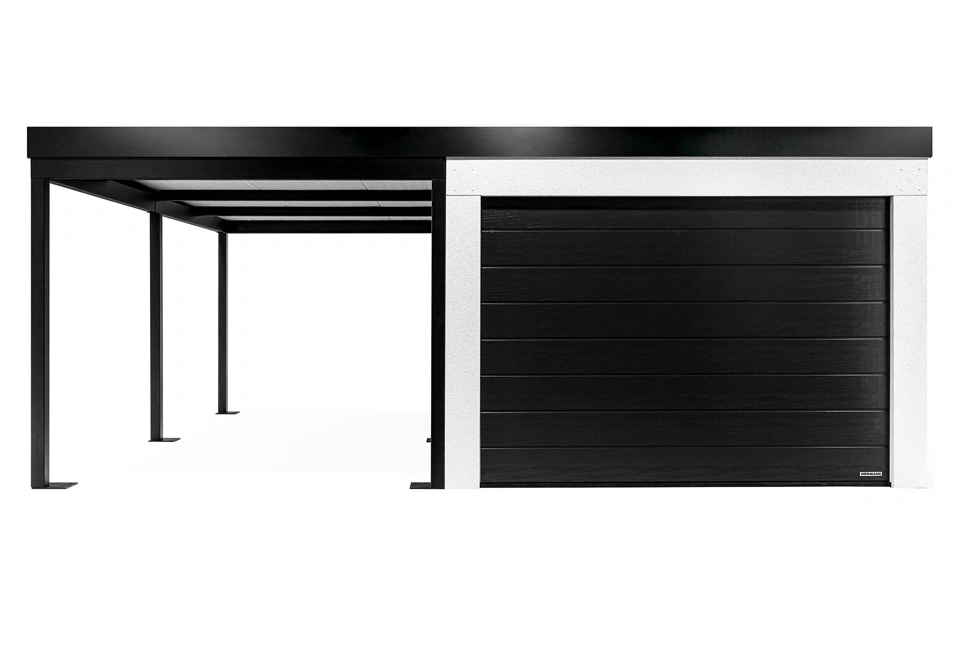 GARDEON® Garáž s vraty Hörmann, oknem a levým přístřeškem