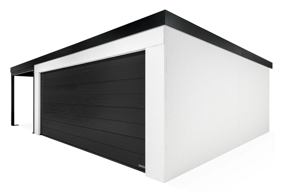 GARDEON® Garáž s vraty Hörmann, oknem a levým přístřeškem