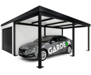 GARDEON® Garáž s vraty Hörmann, oknem a pravým přístřeškem