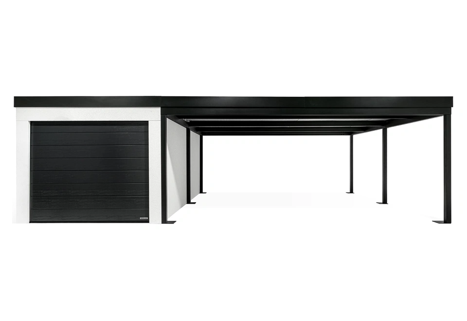 GARDEON® Garáž s vraty Hörmann, oknem a pravým přístřeškem