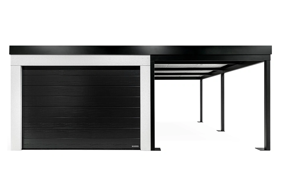 GARDEON® Garáž s vraty Hörmann, oknem a pravým přístřeškem