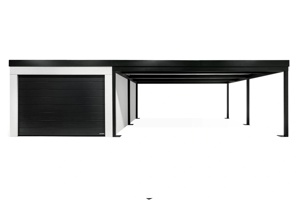 GARDEON® Garáž s vraty Hörmann, oknem a pravým přístřeškem