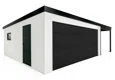 GARDEON® Garáž s vraty Hörmann, oknem a pravým přístřeškem