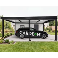 GARDEON® Garáž se sekčními garážovými vraty Hörmann (2500 × 2125 mm) a přístřeškem