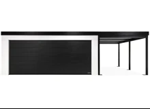 GARDEON® Garáž se sekčními garážovými vraty Hörmann (5000 × 2125 mm) a přístřeškem