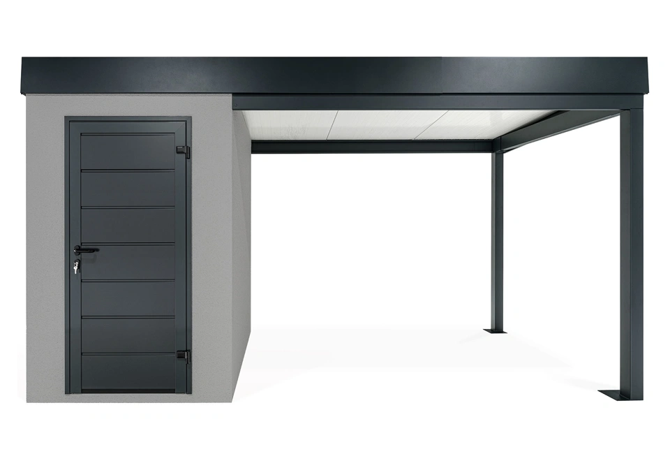 GARDEON® Mini zahradní domek s dveřmi Hörmann a přístřeškem