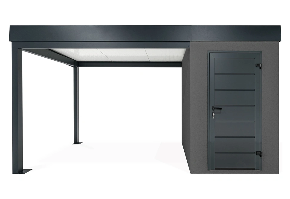 GARDEON® Mini zahradní domek s dveřmi Hörmann a přístřeškem