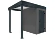 Garden mini house with 1,5m left gazebo in dark grey