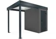 Garden mini house with 2m left gazebo in dark grey