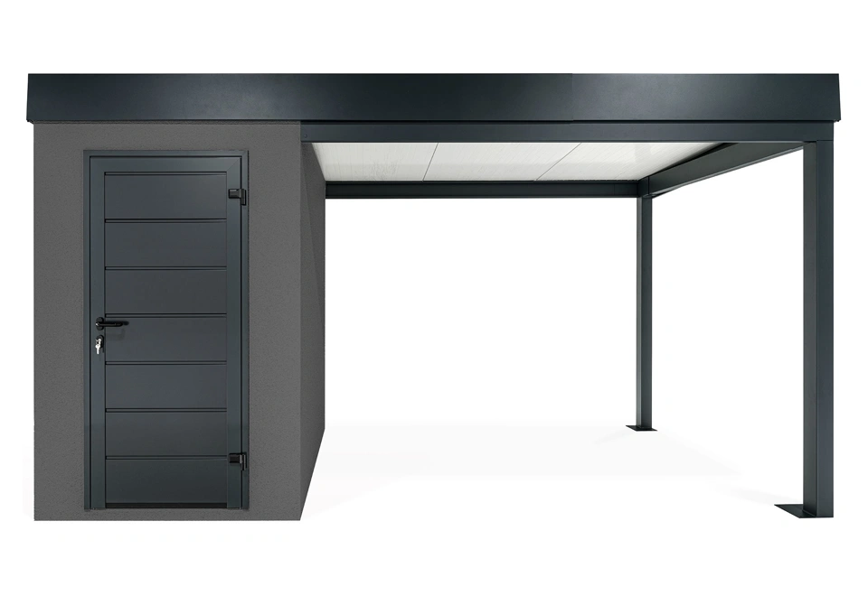 GARDEON® Mini zahradní domek s dveřmi Hörmann a přístřeškem