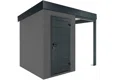 Garden mini house with 1,5m right gazebo in dark grey