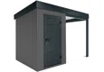 Garden mini house with 2m right gazebo in dark grey