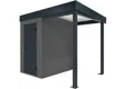 Garden mini house with 1,5m right carport in dark grey