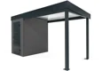 Garden mini house with 3m right carport in dark grey