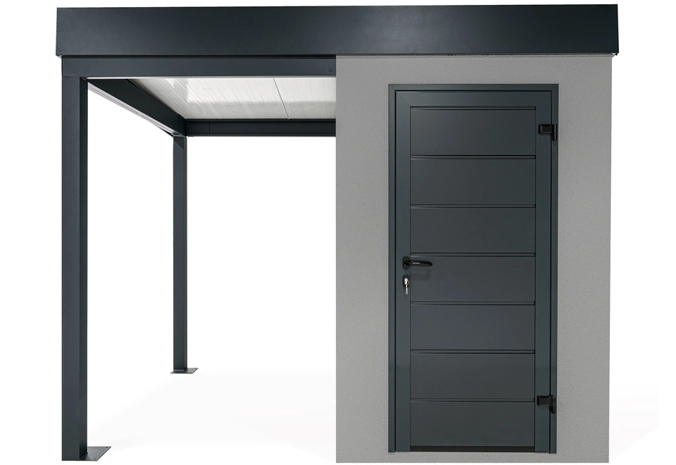 GARDEON® Mini zahradní domek s dveřmi Hörmann a přístřeškem