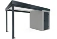 Garden mini house with 3m left gazebo in light grey