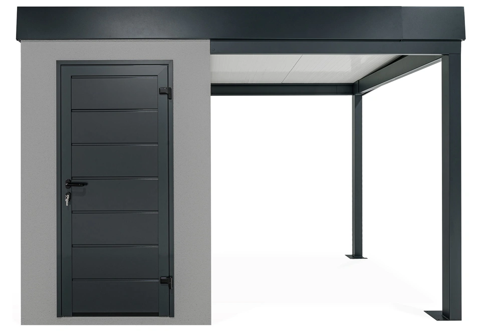 GARDEON® Mini zahradní domek s dveřmi Hörmann a přístřeškem