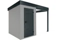 Garden mini house with 2m right gazebo in light grey