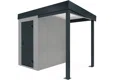 Garden mini house with 1,5m right carport in light grey