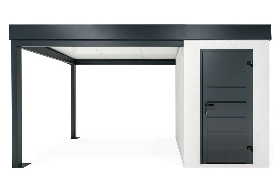 GARDEON® Mini zahradní domek s dveřmi Hörmann a přístřeškem