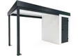 Garden mini house with 3m left carport in white