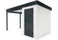 Garden mini house with 3m left carport in white