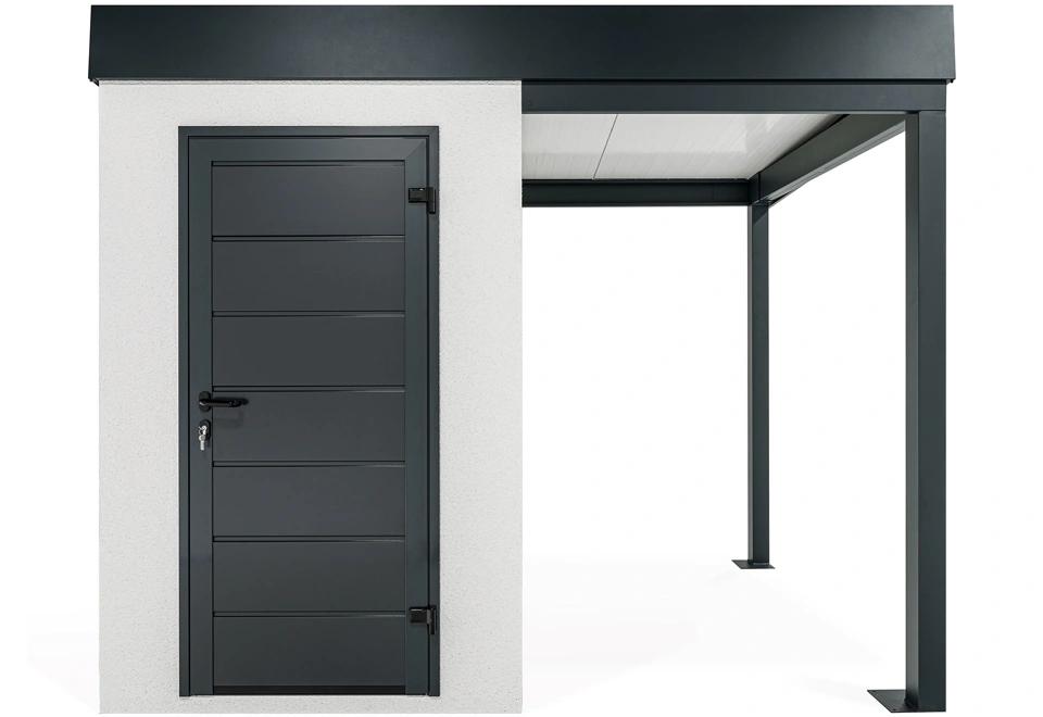 GARDEON® Mini zahradní domek s dveřmi Hörmann a přístřeškem