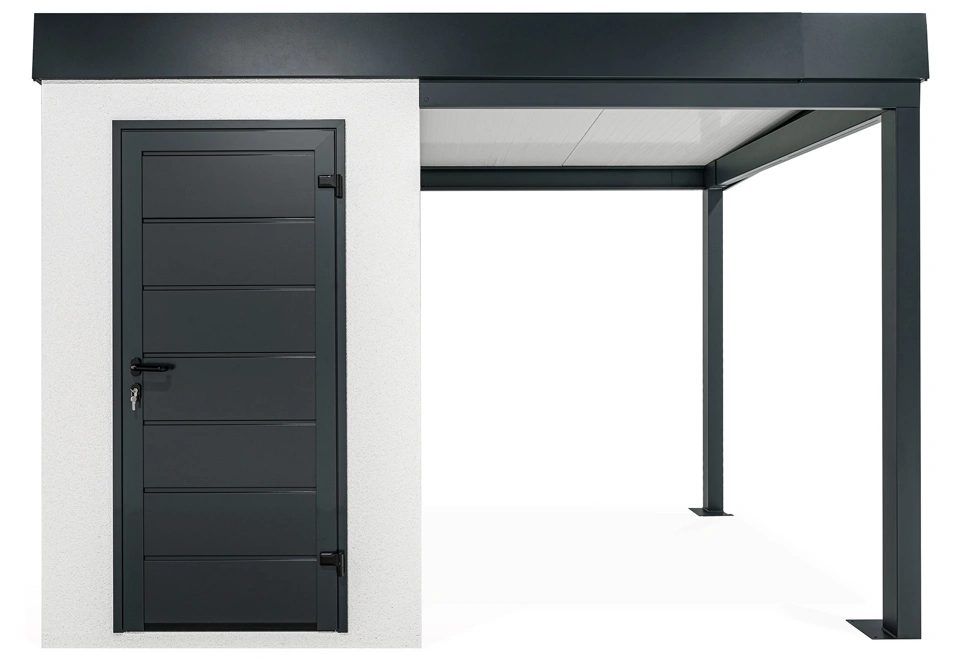 GARDEON® Mini zahradní domek s dveřmi Hörmann a přístřeškem