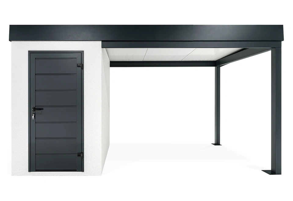 GARDEON® Mini zahradní domek s dveřmi Hörmann a přístřeškem