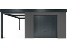 GARDEON® Zahradní domek s bezpečnostními garážovými vraty Hörmann a přístřeškem