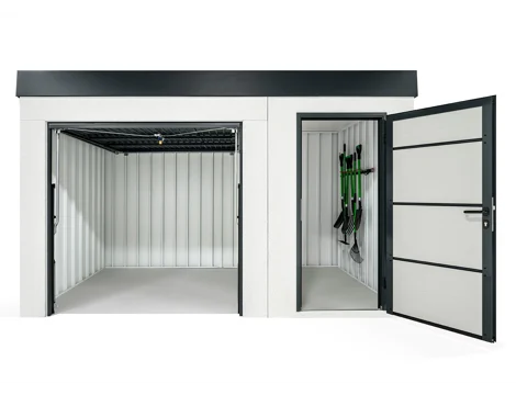 GARDEON® Zahradní domek s dveřmi a bezpečnostními garážovými vraty Hörmann