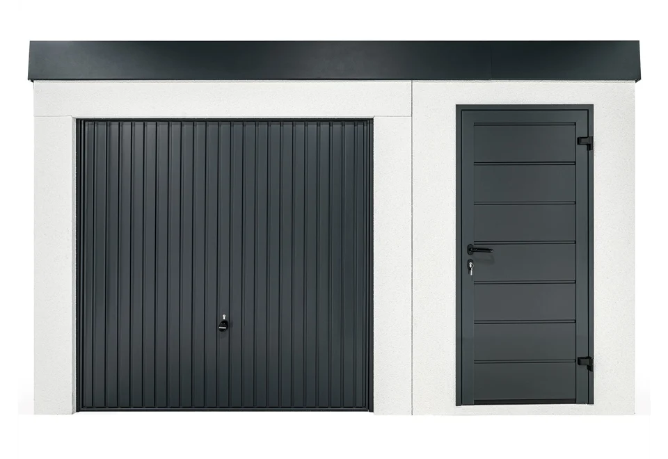 GARDEON® Zahradní domek s dveřmi a bezpečnostními garážovými vraty Hörmann