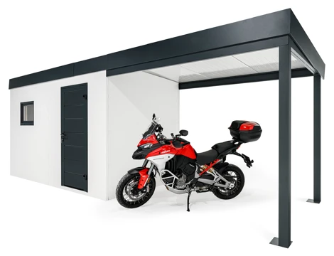 GARDEON® Zahradní domek s dveřmi a oknem Hörmann s přístřeškem GARDEON® Zahradní domek s dveřmi a oknem Hörmann s přístřeškem