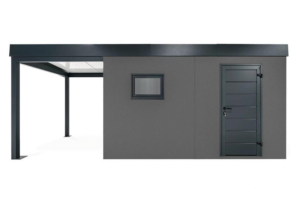 GARDEON® Zahradní domek s dveřmi a oknem Hörmann s přístřeškem