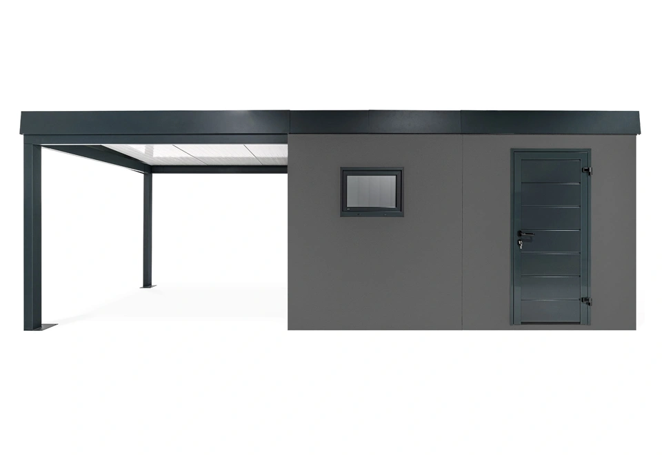 GARDEON® Zahradní domek s dveřmi a oknem Hörmann s přístřeškem