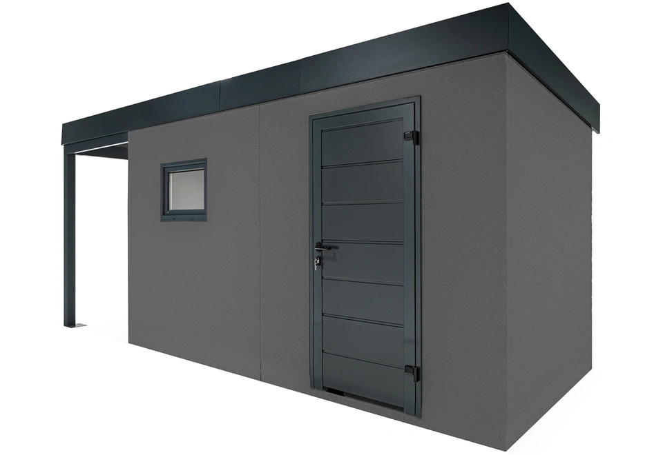 GARDEON® Zahradní domek s dveřmi a oknem Hörmann s přístřeškem