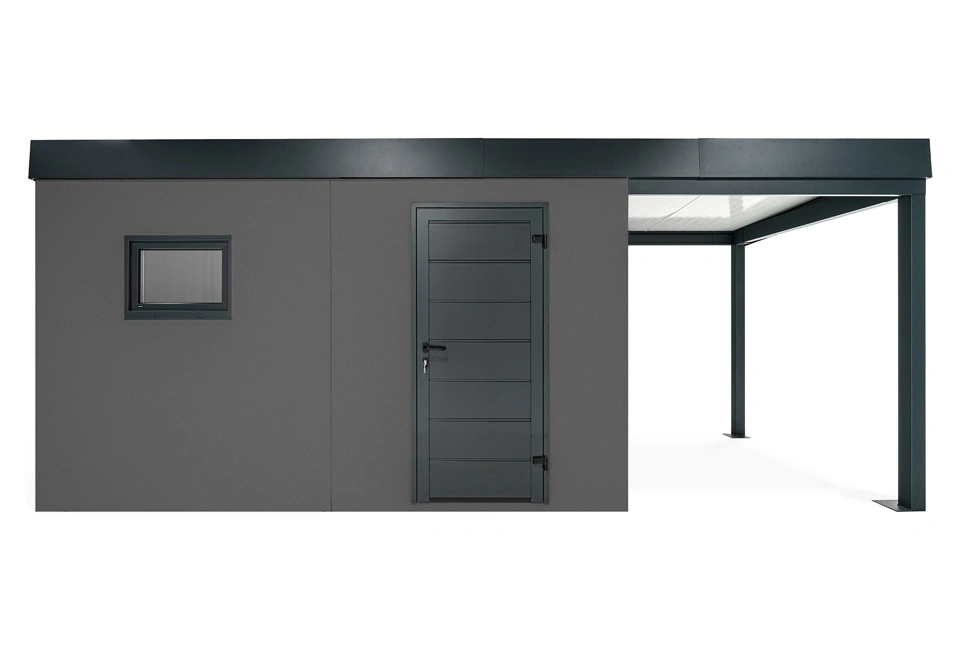 GARDEON® Zahradní domek s dveřmi a oknem Hörmann s přístřeškem