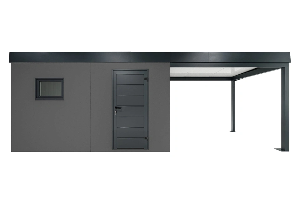 GARDEON® Zahradní domek s dveřmi a oknem Hörmann s přístřeškem