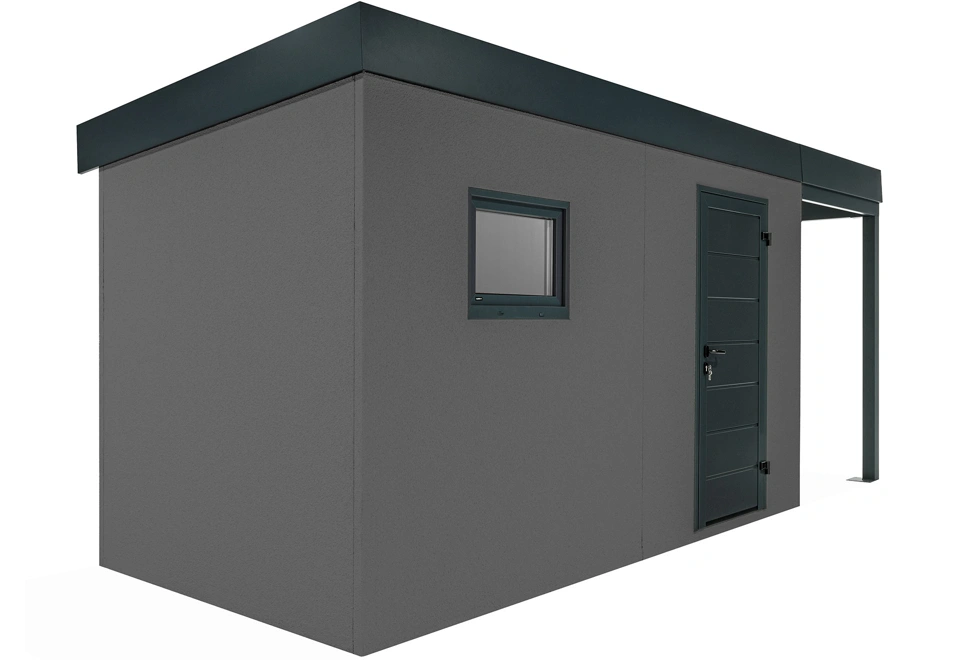 GARDEON® Zahradní domek s dveřmi a oknem Hörmann s přístřeškem